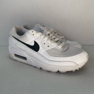 Nike White and Black Air Max 90 Sneakers